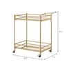 Home Decorators Collection Gold Leaf Metal and Glass Rolling Bar Cart with  Glass Top (30 in. W x 33 in. H) V174814-NP - The Home Depot