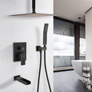 3-Function 10 in.Ceiling-Mounted Shower System with Waterfall Tub Filler in Oil Rubbed Bronze