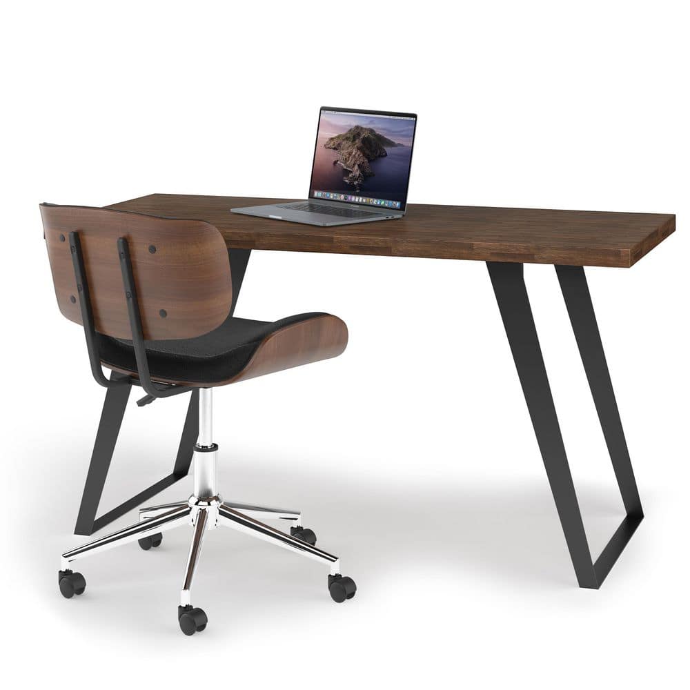 Lowry Rustic Natural Aged Brown Acacia Wood Desk