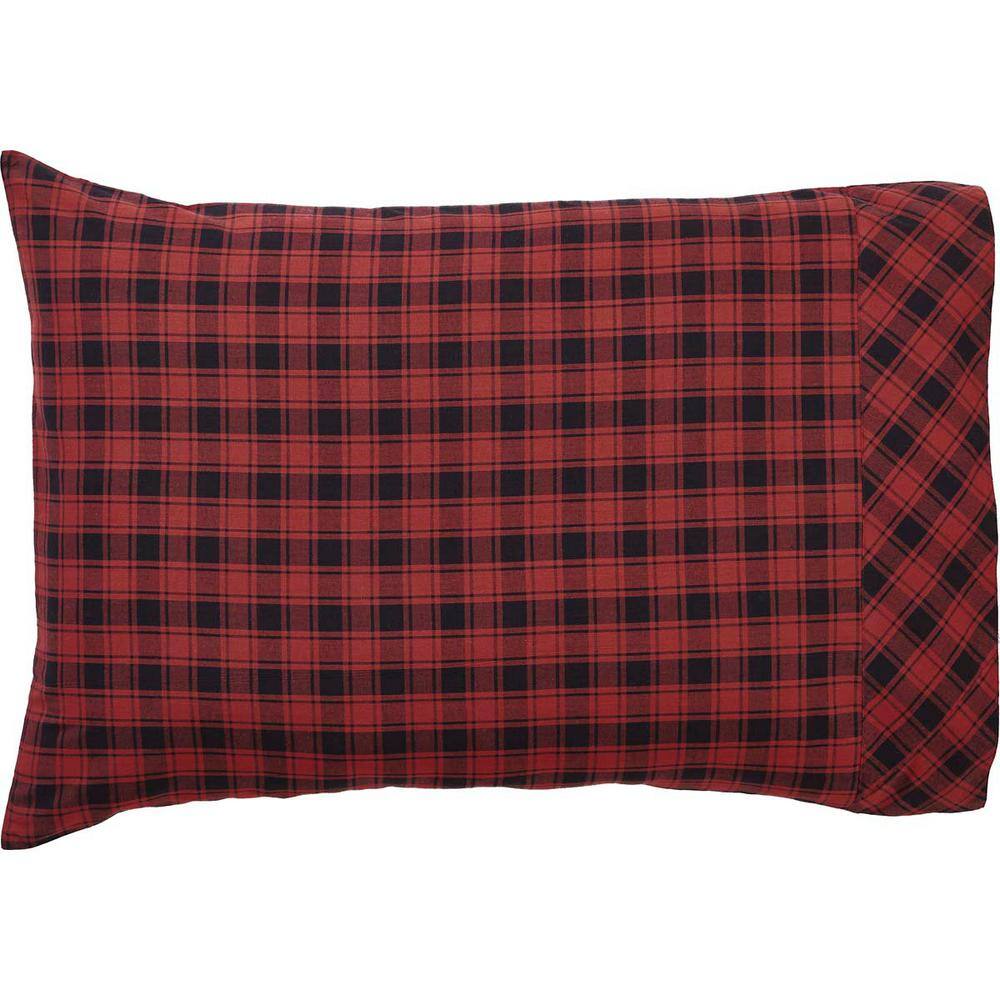 Cumberland Red and Black Plaid Cotton Standard Pillowcase Set
