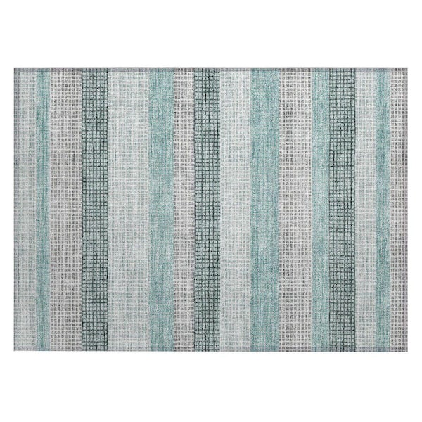 Chantille Machine Washable Indoor/Outdoor Abstract ACN2008 Teal 2 ft. x 3 ft. Accent Rug