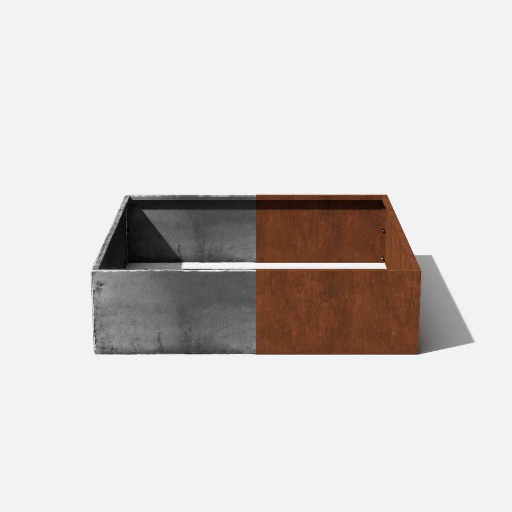 48" Square Rust Corten Steel Raised Garden Bed