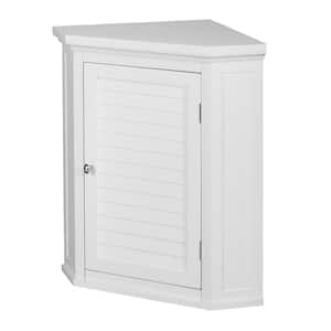 Glancy 22.5 in W. x 24 in. H Bathroom Storage White Removable Corner Wall Cabinet