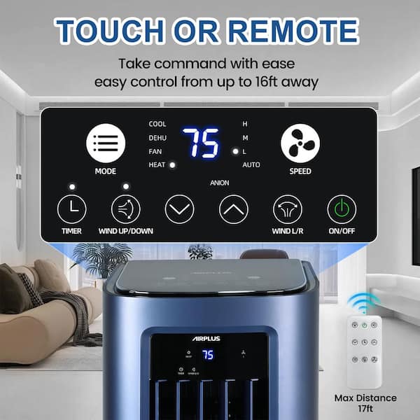 Elexnux 9,000 BTU (DOE) Portable Air Conditioner Cools 1,000