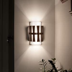 Cirus 2-Light Auburn Stained Hallway Indoor Wall Sconce Light
