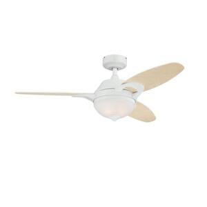 Arcadia 46 in. LED White Ceiling Fan with Light Kit and Remote Control