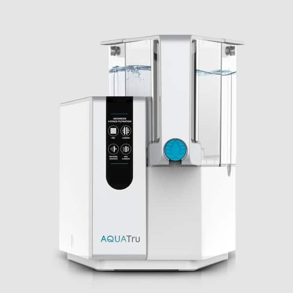 AquaTru Reverse Osmosis Counter Top Water Filtration System with BPA Free Clean Water Tank