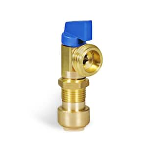 1/2 in. Push-Fit x 3/4 in. MHT Brass Washing Machine Replacement Valve in Blue for Cold Water Supply