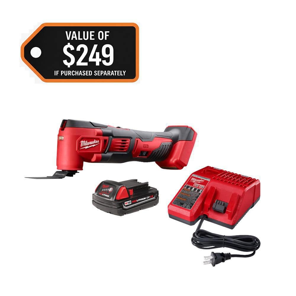 Milwaukee M18 18V Lithium-Ion Cordless Oscillating Multi-Tool Kit with one 1.5 Ah Battery & Charger 2626-21 - The Home Depot