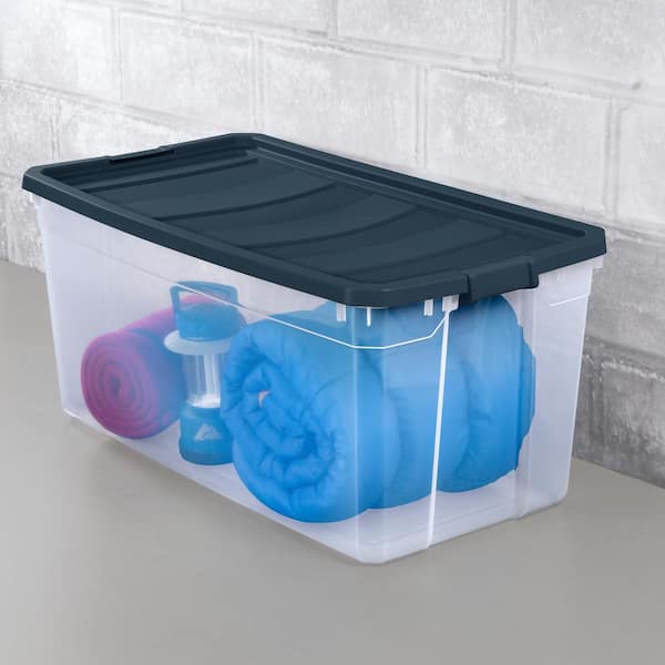 Sterilite Garage Tote - Clear - 50-Quart 19-7/8 x 15-1/2 x 14-3/4 H - Each