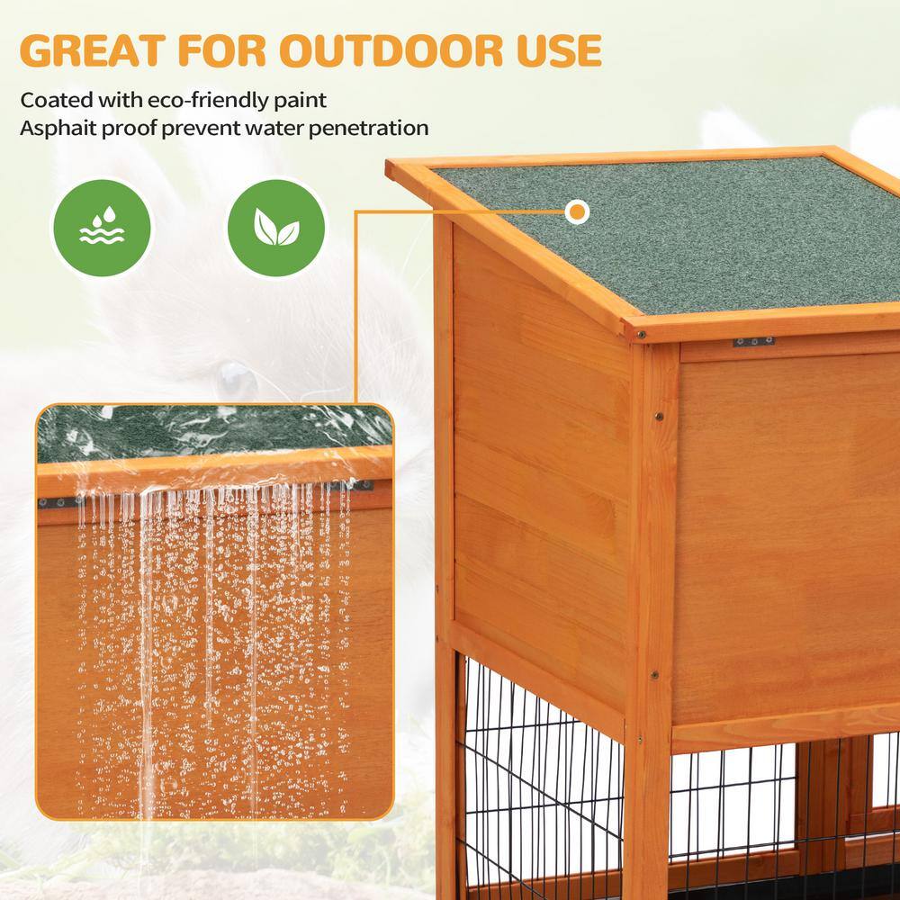 Orange Pine Two-Story Chicken Coop with Asphalt Roof