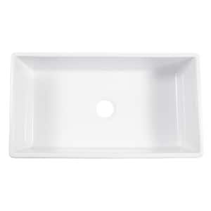 Eden 31 in. Undermount Single Bowl Crisp White Fireclay Kitchen Sink