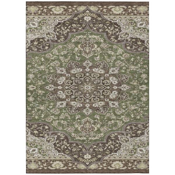 Chantille Machine Washable Indoor/Outdoor Abstract ACN2853 Olive 10 ft. x 14 ft. Area Rug