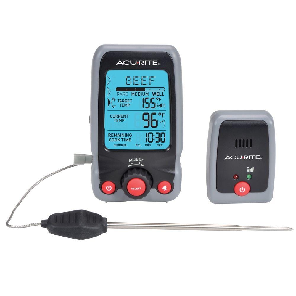 AcuRite Digital Meat Thermometer with Wireless Display and Time