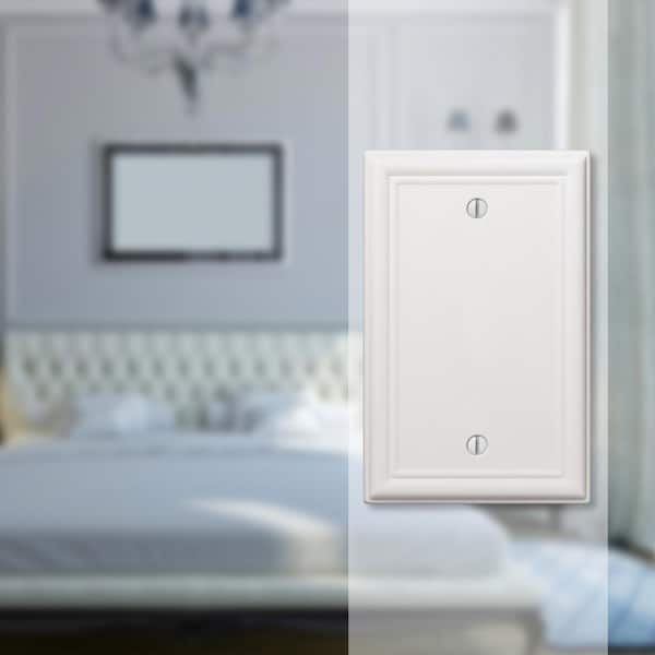 Ascher 1 Gang Blank Steel Wall Plate - White