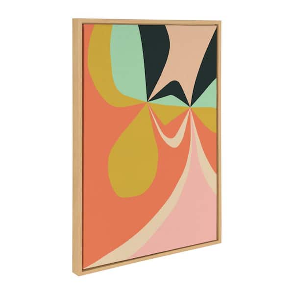 Kate and Laurel Sylvie Retro Floral 4 Framed Canvas by Alicia Bock Set of 1 Abstract Art Print 23.00 in. x 33.00 in.