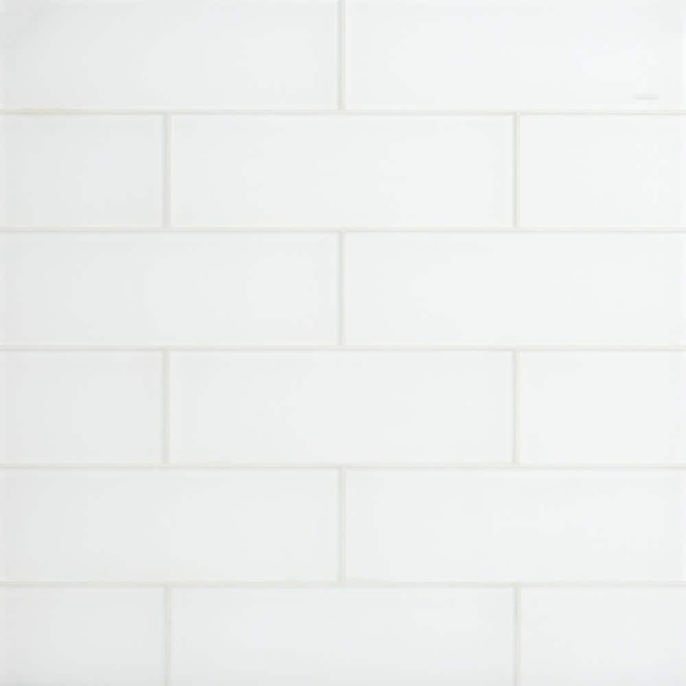 Ivy Hill Tile Contempo Bright White 4 in. x .47 in. Frosted Glass ...