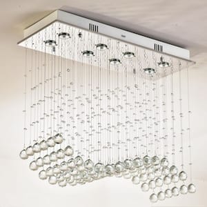 Albany 8-Light Chrome Dimmable Tiered Chandelier