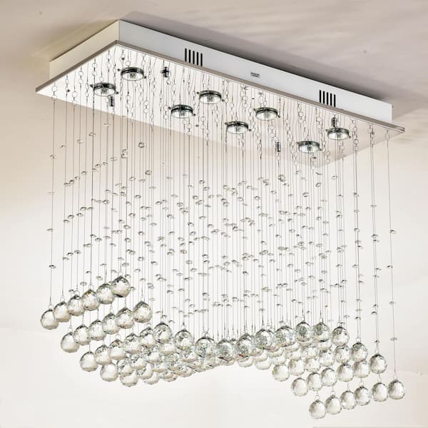 Maxax Albany 8-Light Chrome Dimmable Tiered Chandelier