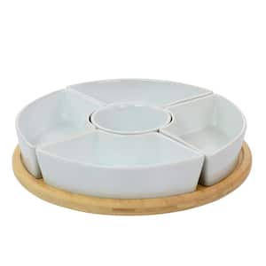 11 in. L x 11 in. W x 4 in. H 5-Compartment Gracious Dining Tidbit Serving Dish (Set of 6)