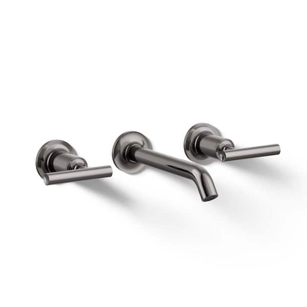 KOHLER Purist 1.2 GPM Widespread Wall Mount Bathroom Sink Faucet Trim with Lever Handles in Vibrant Titanium