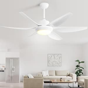 54 in. Integrated LED Indoor/Outdoor White Ceiling Fan with Light Kit and Remote Control