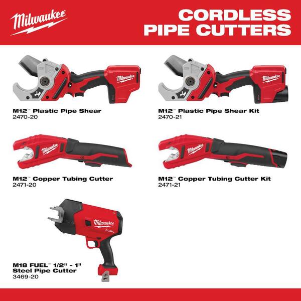 Milwaukee M12 12V Lithium-Ion Cordless PVC Pipe Shear (Tool-Only 