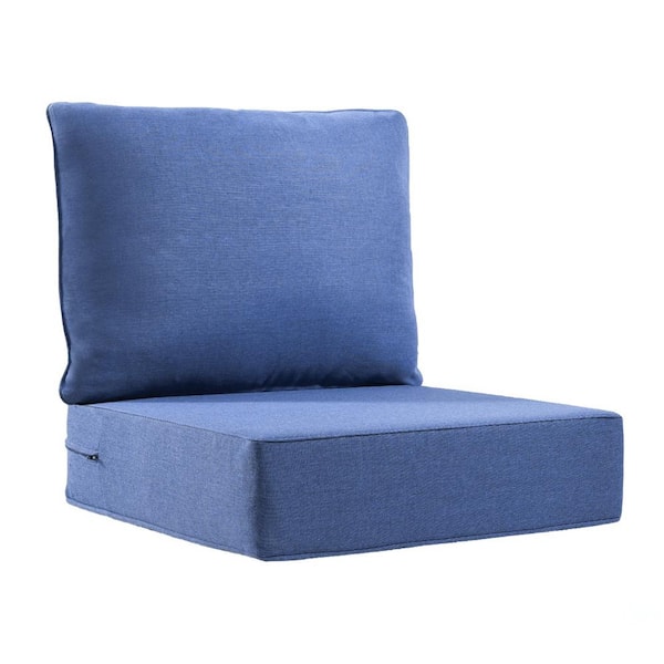 Gymojoy Carolina 24 in. x 24 in. x 6 in. Olefin 2-Piece Deep Seating Outdoor Lounge Chair Sofa Cushion in Navy