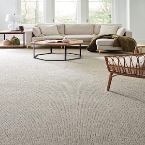 Smooth Summer Sandcastle Gray 37 oz Polyester Pattern Installed Carpet