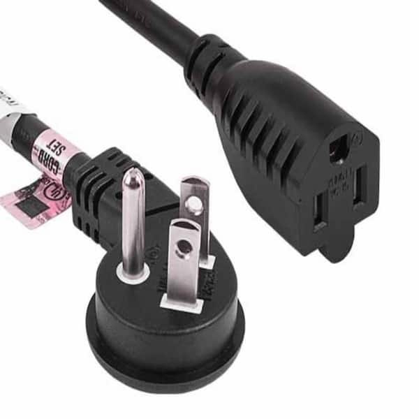3 ft. Ultr Amp Low Profile Power Extension Cord (NEM Amp 5-15P to NEM Amp 5-15R), Black