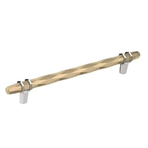 London 8 in. (203mm) Modern Golden Champagne/Polished Chrome Bar Cabinet Pull