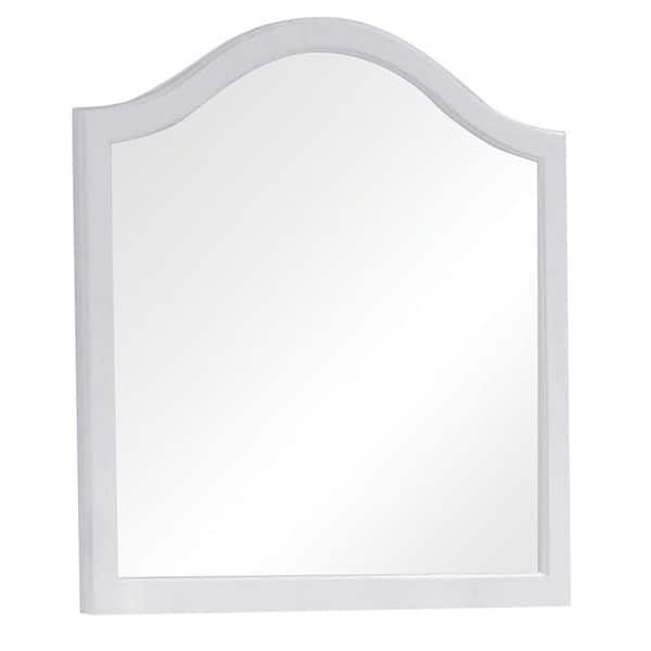 Benjara Medium Arch White Modern Mirror (33.75 in. H x 1 in. W)