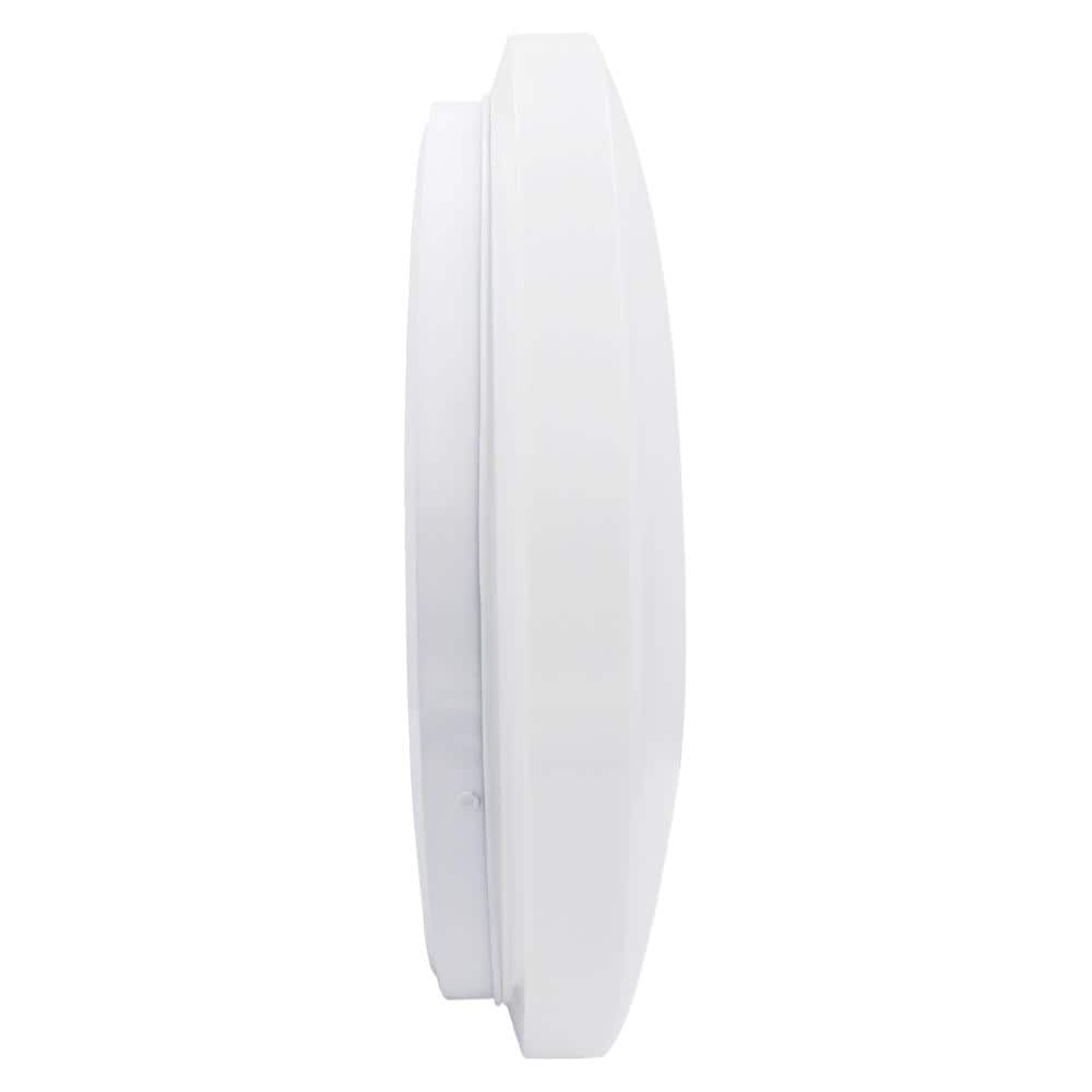White Round LED Flush Mount Ceiling Light, 13 Inch
