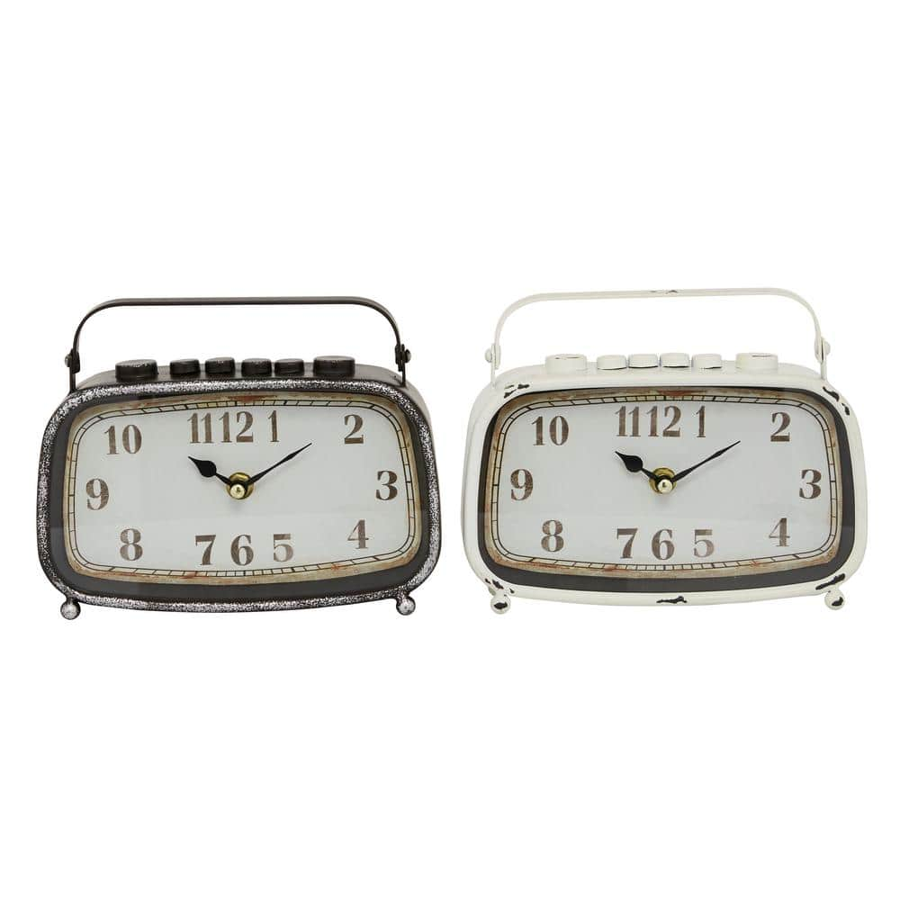 Litton Lane Multi Color Metal Country Cottage Analog Tabletop Clock ...