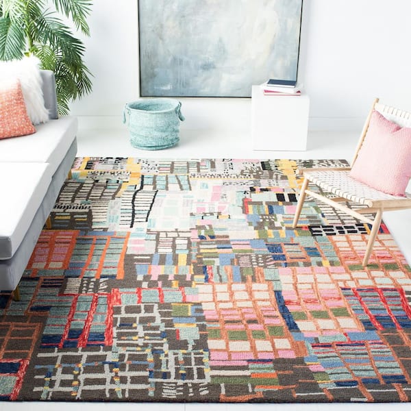 Aspen 10 ft. x 14 ft. Ivory/Black Abstract Area Rug