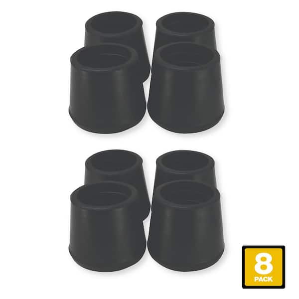 Everbilt 1 in. Black Rubber Leg Caps for Table, Chair and Furniture Leg Floor Protection (8-Pack)