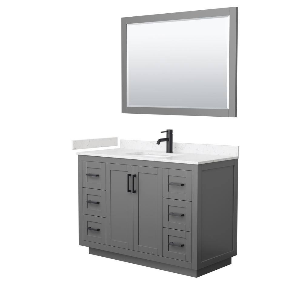 Wyndham Collection Miranda 48 in. W Single Bath Vanity in Dark Gray w