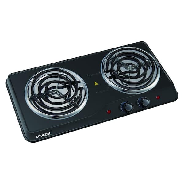 Courant Electric Double Burner Hot Plate in Black