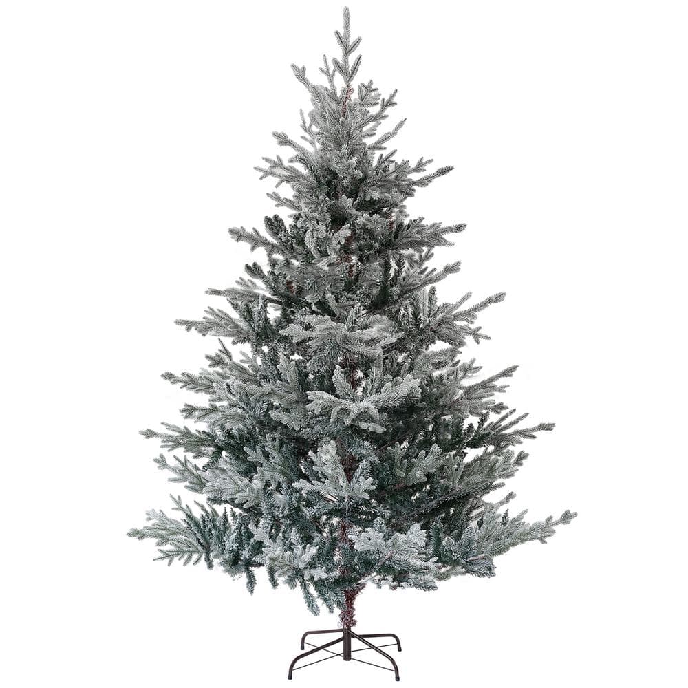 6 ft. Nordic Pine Artificial Christmas Tree Garden Statue with 795 Snow Flo