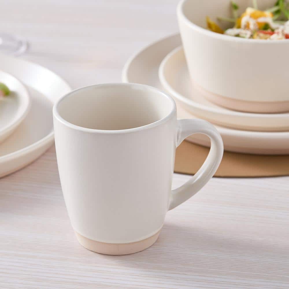 White Ceramic 16-Piece Dinnerware Set, Service for 4