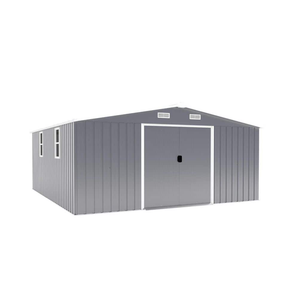 Cyrus 10 ft. W x 12 ft. D Dark Gray Metal Outdoor Storage Shed with Sliding Doors, Sunlit Windows,Vents (109.78 sq. ft.) price history on PriceWatchPro