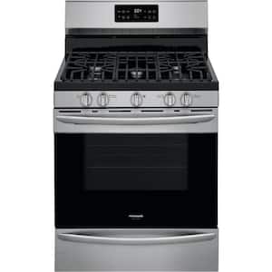 ft in Stainless Steel 4.2 cu Primary Oven Capacity Frigidaire FFGF3052TS 30 Inch Gas Freestanding Range with 5 Sealed Burner Cooktop 