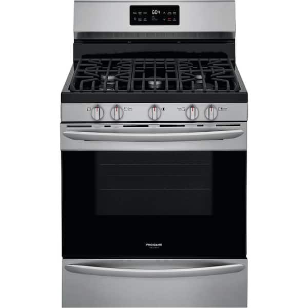 Frigidaire 30 in. 5 cu. ft. Gas Range with Steam Clean Quick Bake Convection in Smudge-Proof Stainless Steel