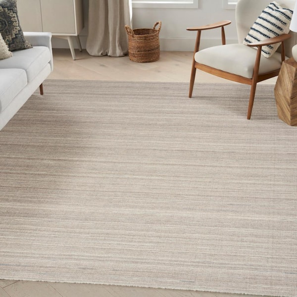 Interweave Grey 10 ft. x 14 ft. Solid Ombre Geometric Modern Area Rug
