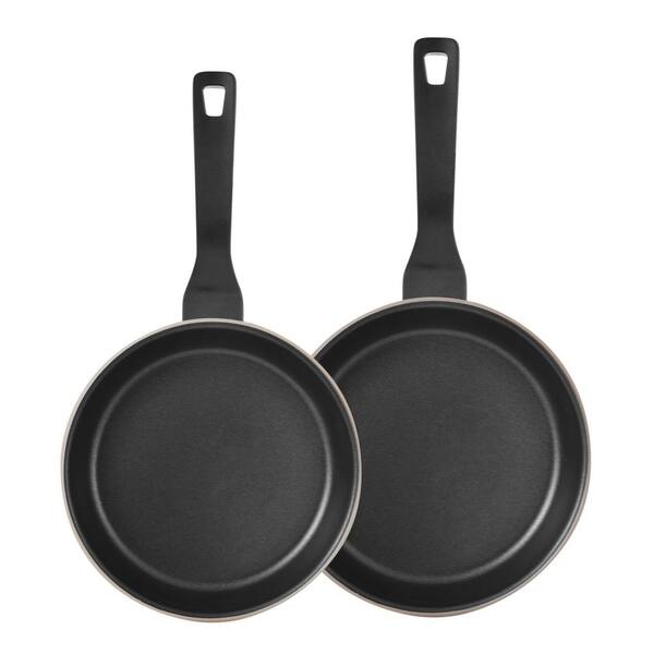 Bergner Click & Cook Black Edition | Frying Pan Set | 2 Pressed Aluminium  Frying Pans 24 and 28 cm | with Ergonomic Interchangeable Handle | Kitchen