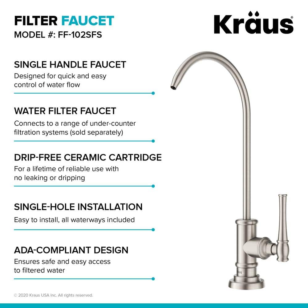 Stainless Steel Bridge Kitchen Faucet with Pull-out Spray and Filter