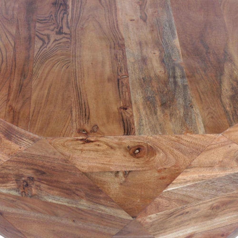 Natural Brown Acacia Wood Octagonal Coffee Table