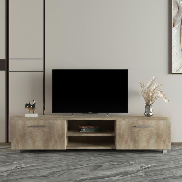 Leer Harde wind Sociologie 63 in. Gray Oak TV Stand Modern Design For Living Room Fits TV's up to 70  in. with Cable Management F-FB857215258 - The Home Depot