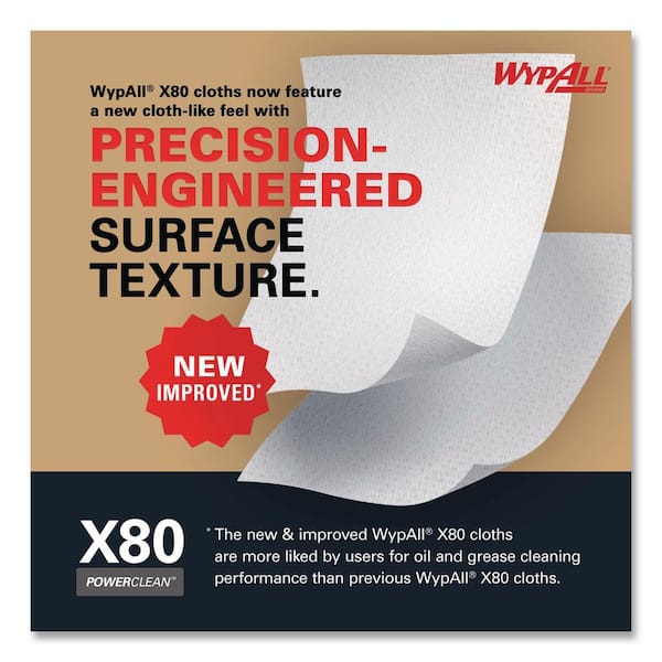 41041 WypAll Power Clean X80 Heavy Duty Cloths, Brag Box - Baron Chemicals