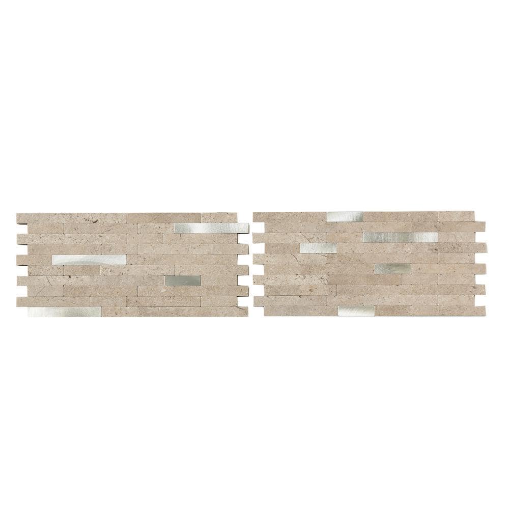 Collage 11.75 in. x 12 in. Metal and Composite Peel and Stick Backsplash in Biscuit price history on PriceWatchPro